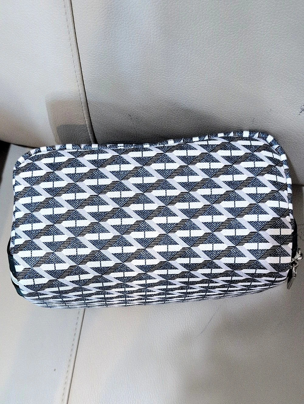 Boyatuc Geometric Cosmetic Travel  Bag Filled With Products! NWOT